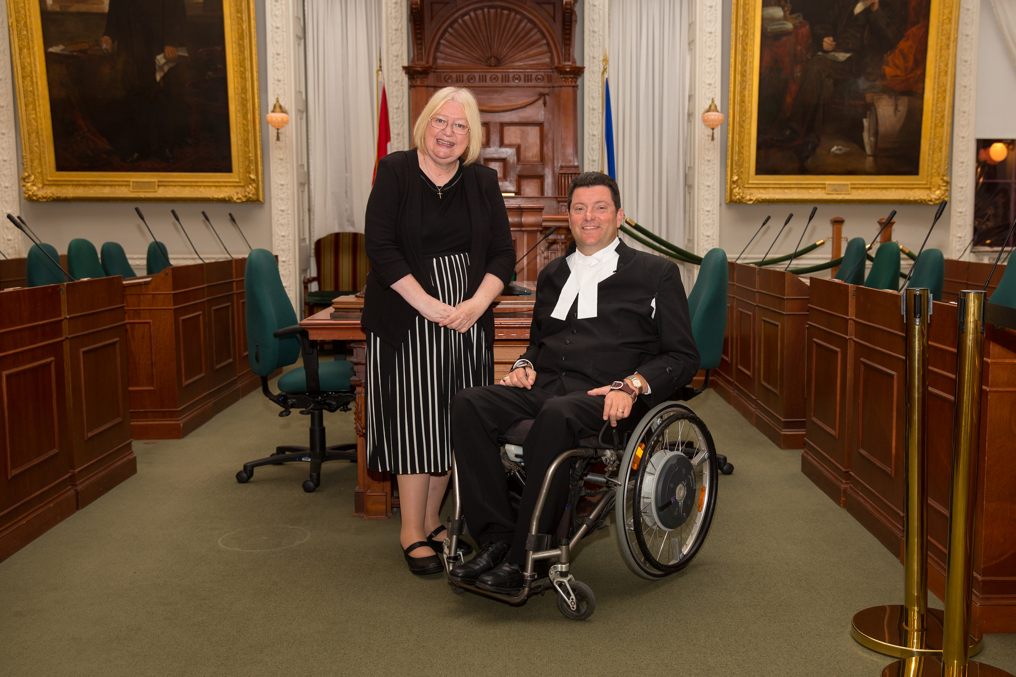 Ann Jones at the Commonwealth Parliamentary Association’sAnn Jones with Kevin Murphy, speaker of the Nova Scotia Assembly in Canada inaugural conference for parliamentarians with disabilities in Nova Scotia, Canada